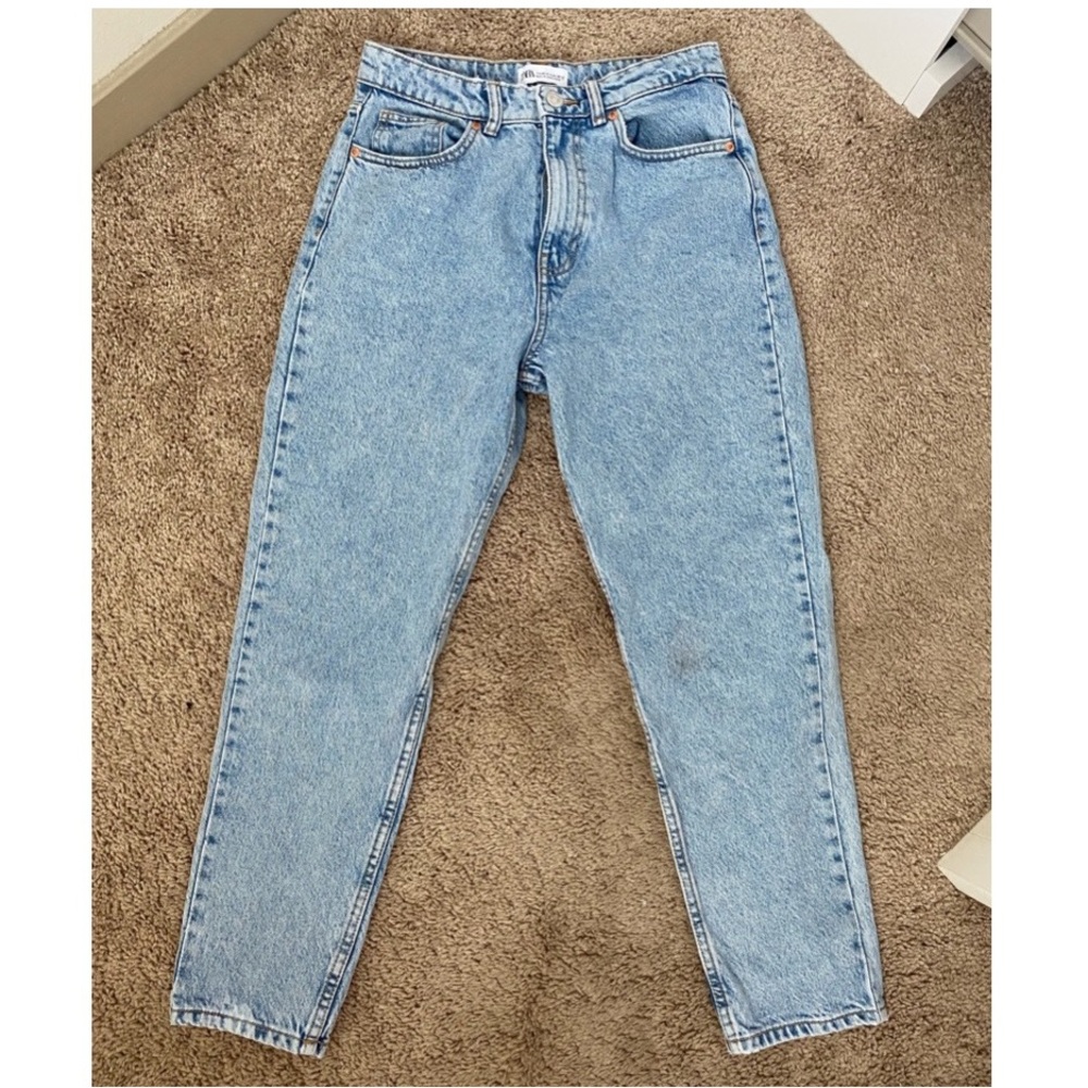 Zara Z1975 Mom Fit Jeans in Light Blue